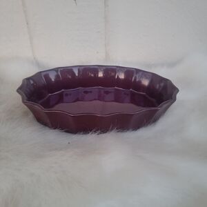 Cerutil Stoneware purple serving casserole scalloped edge baking dish Portugal